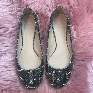 Tory Burch snake print flats, barely worn